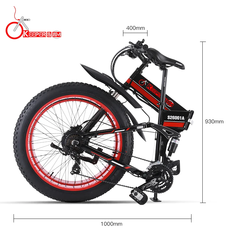 K& J 1000 Вт Ebike электрический ATV черный 26 дюймов масляный тормоз снегоход горный велосипед алюминиевый складной велосипед