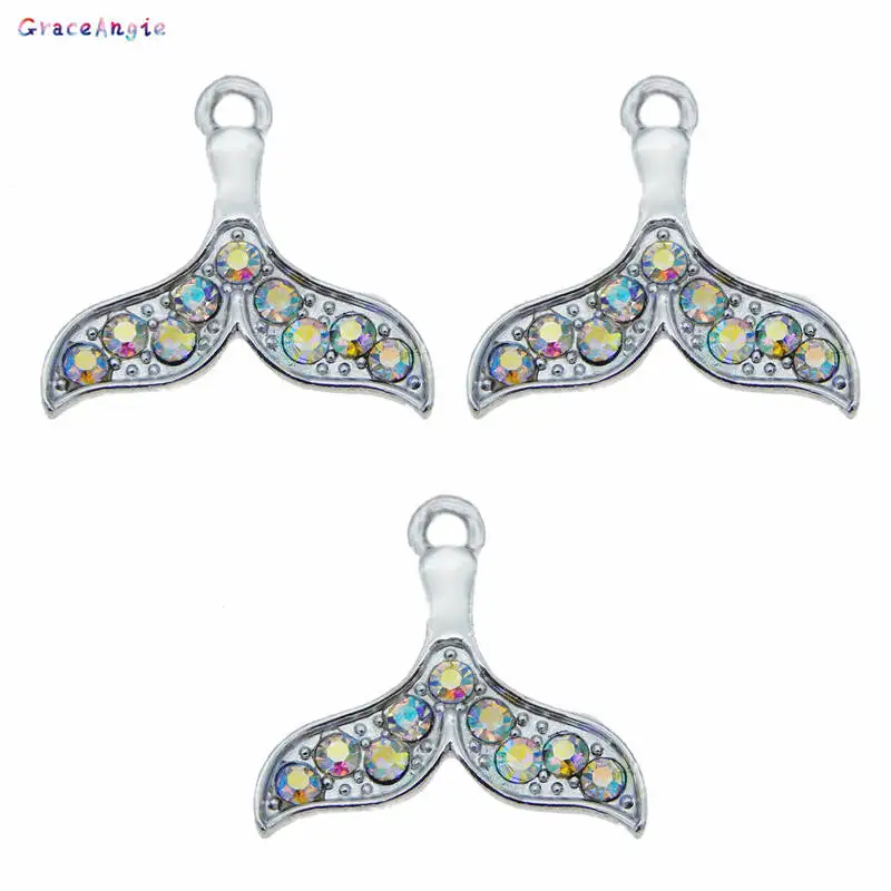 5 шт. подвески в виде хвоста русалки из цинкового сплава с эмалью 18*20 мм | Украшения