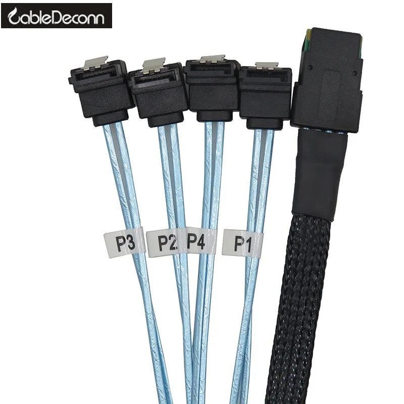 Mini SAS 36P SFF 8087 до 4 SATA 7Pin 90 градусов целевой кабель для передачи данных на жестком