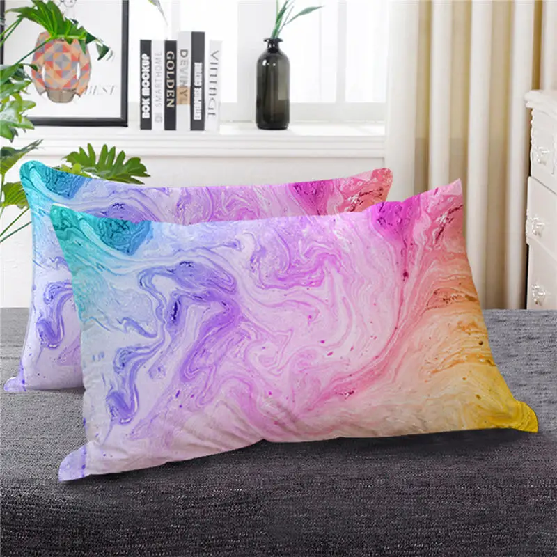 colorful Постельные принадлежности с цветным мраморным пухом, Альтернативная подушка для кровати, розовый, синий, белый цвет, постельные принадлежности, 1 шт., декоративные подушки для сна с абстрактным рисунком - Цвет: colorful