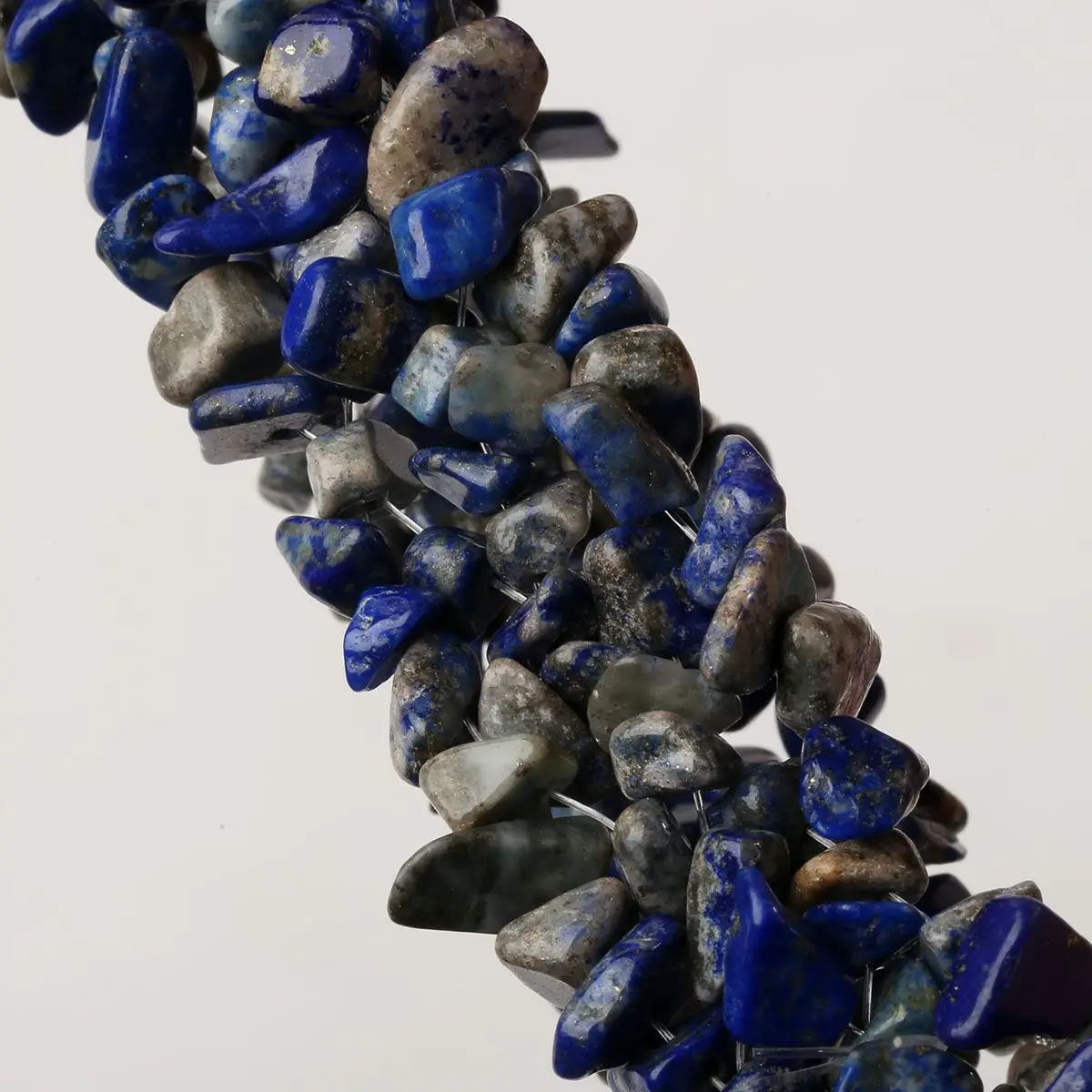 YACQ Lapis Lazuli Эластичный Браслет-манжет 5 Слои плетеный коренастый чакра браслет