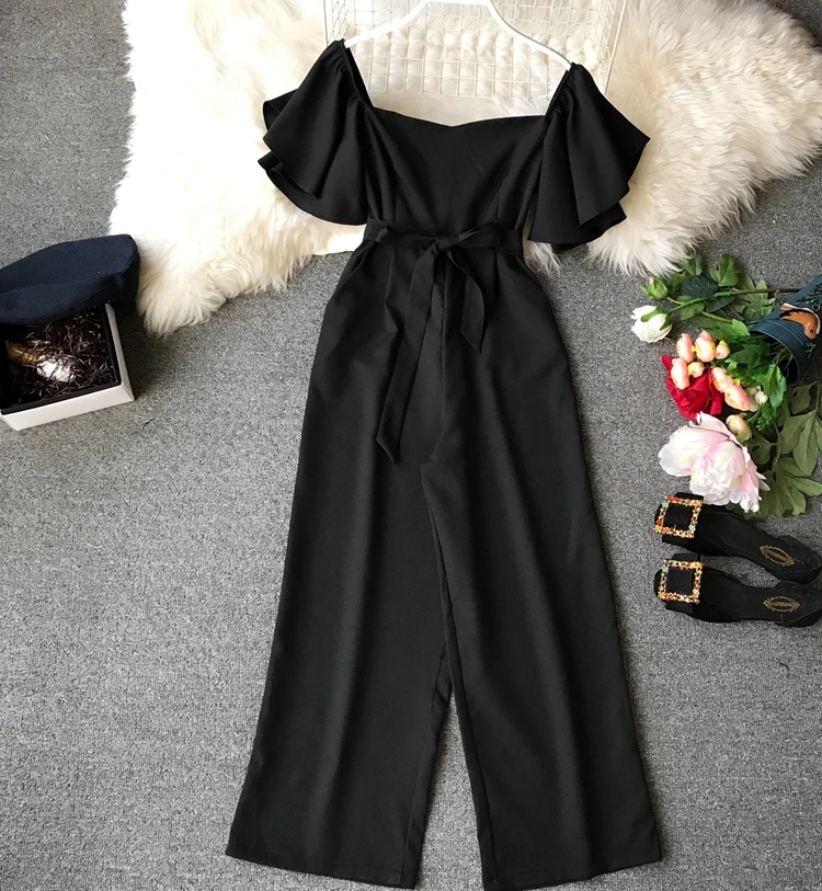 Женский комбинезон с оборками и рукавами Летний длинный Детский |