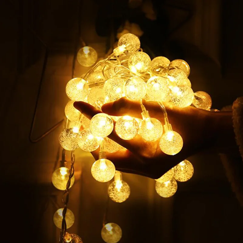 Led Christmas String Fairy lights Outdoor Garland Lamp Decorations for Home Party Garden Wedding Holiday lighting Bubble Light | Лампы и