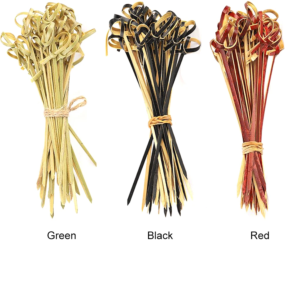 Household Eco-friendly Handmade Bamboo Stick Knot Dining Food Tableware Skewers Sticks Restaurant Fruits Disposable | Дом и сад