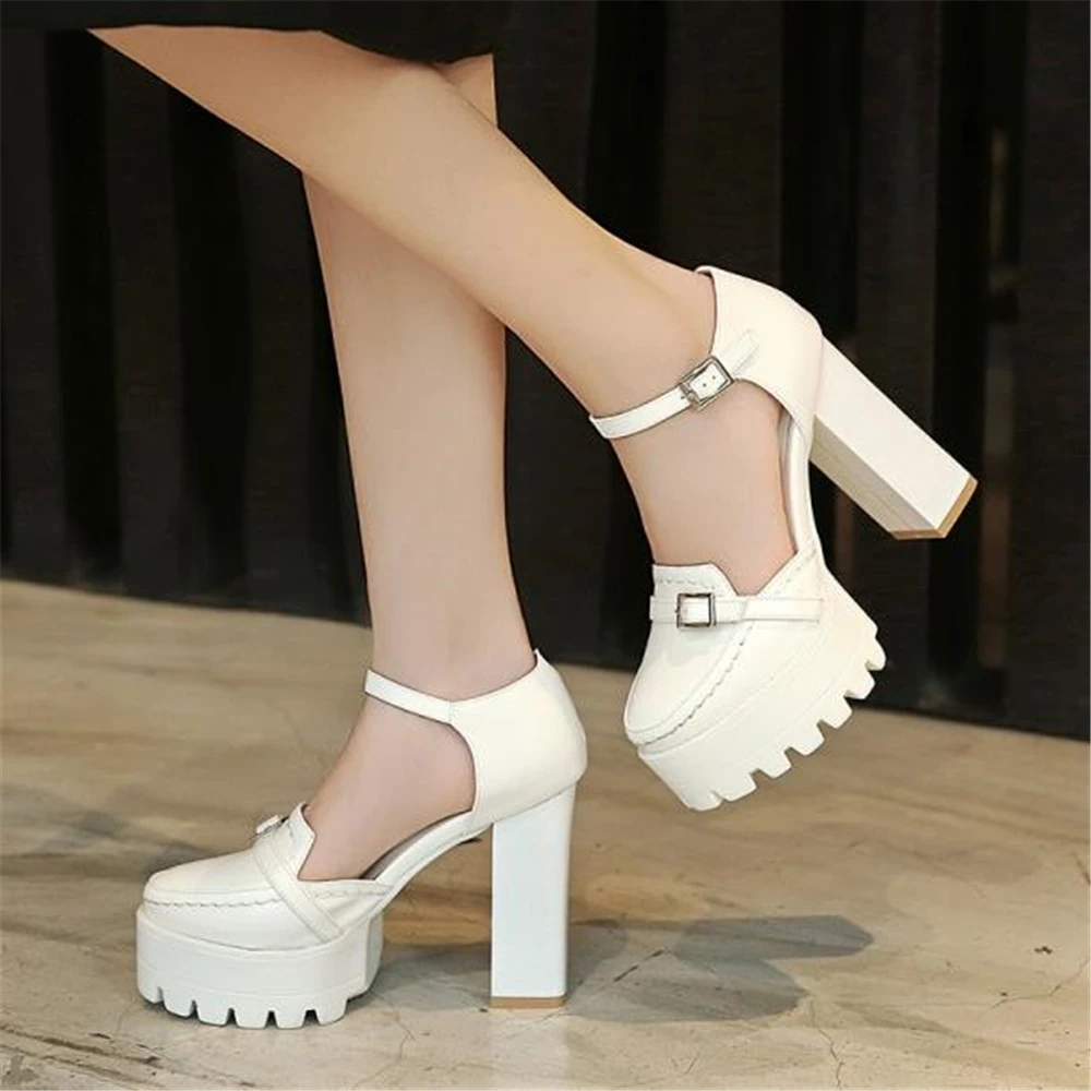 

European style custom-made Baotou super high heel sandals large size 41 thick bottom retro thick with Roman women's shoes 34-43