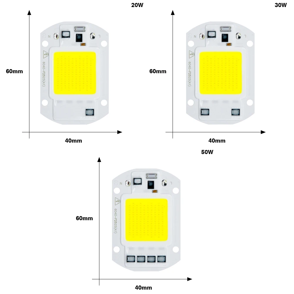 6 шт. светодиодный COB светильник 20 W 30 50 70 100 YXT лампы Вход IP65 220 V DIY умная ИС
