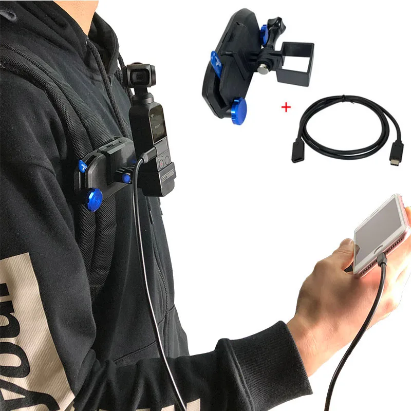 OSMO Карманный фиксированный кронштейн рюкзак зажим расширение аксессуары для DJI OSMO Карманный карданный камера тип-c зарядная линия для iphone