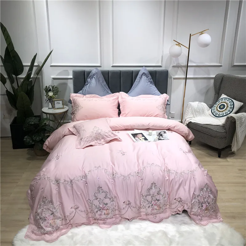 11 Little Daisy embroidery Bedding Sets girls Beddingset egyptian cotton Bed Linen Duvet Cover Bed Sheet Pillowcase/bed Sets 4/7pcs - Цвет: 11