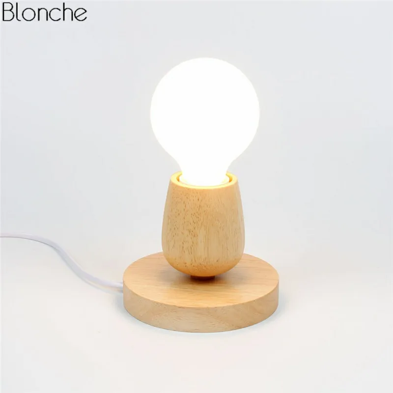 Современная настольная светодиодная лампа деревянный Настольный светильник для