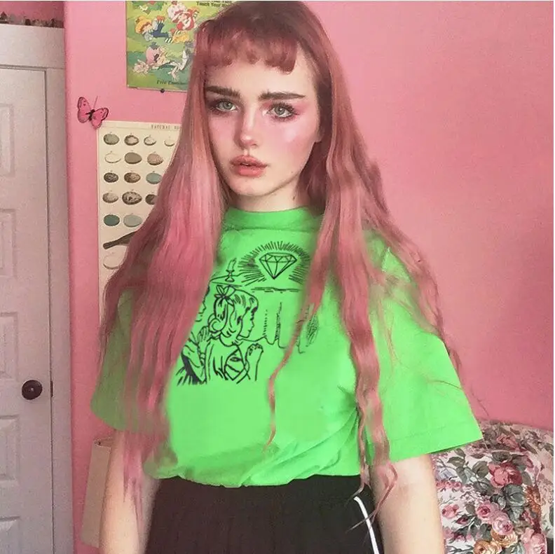 Летние женские новые флуоресцентные зеленые вязаный свитер с длинным рукавом и