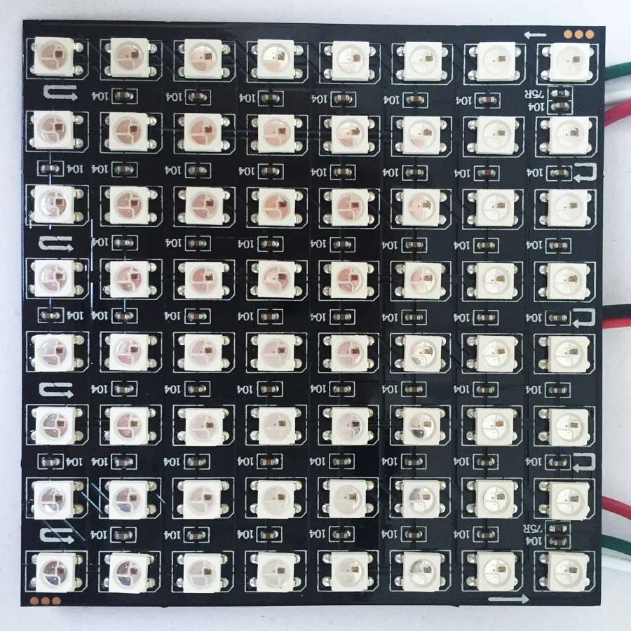 P10 мм 8*8 пикселей WS2812B светодиодный цифровой (ws2811 контролируемый ИС) гибкий