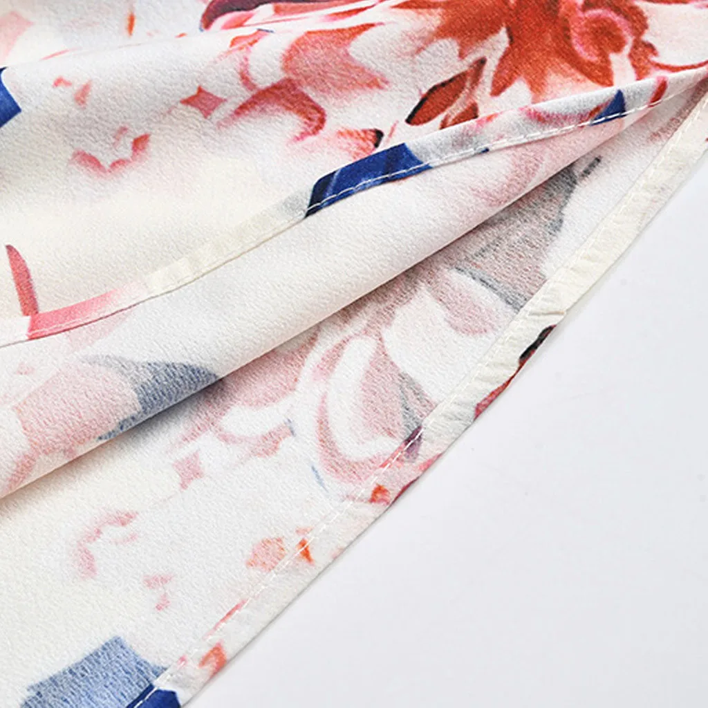 Chamsgend комбинезон с завязками темно-красные широкие брюки летние Boho Цветочный принт до середины талии женский комбинезон без рукавов сексуальный комбинезон#30