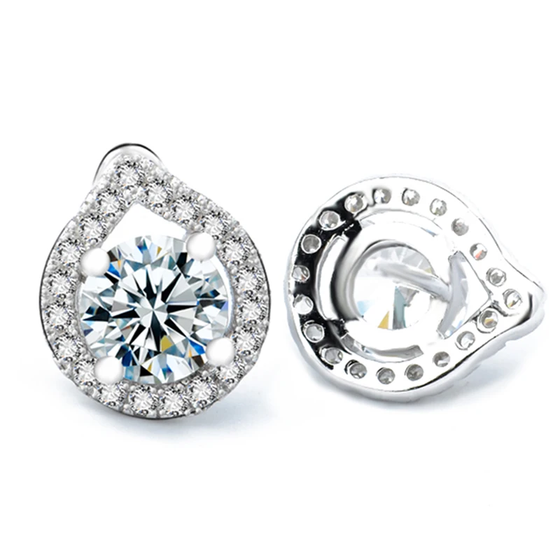 Женские серьги гвоздики из серебра 925 пробы с фианитом|925 sterling|925 sterling silver studsilver studs