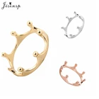 Женское кольцо с короной Jisensp, маленькое открытое кольцо в Корейском стиле, милое кольцо для вечеринок, хороший подарок R081