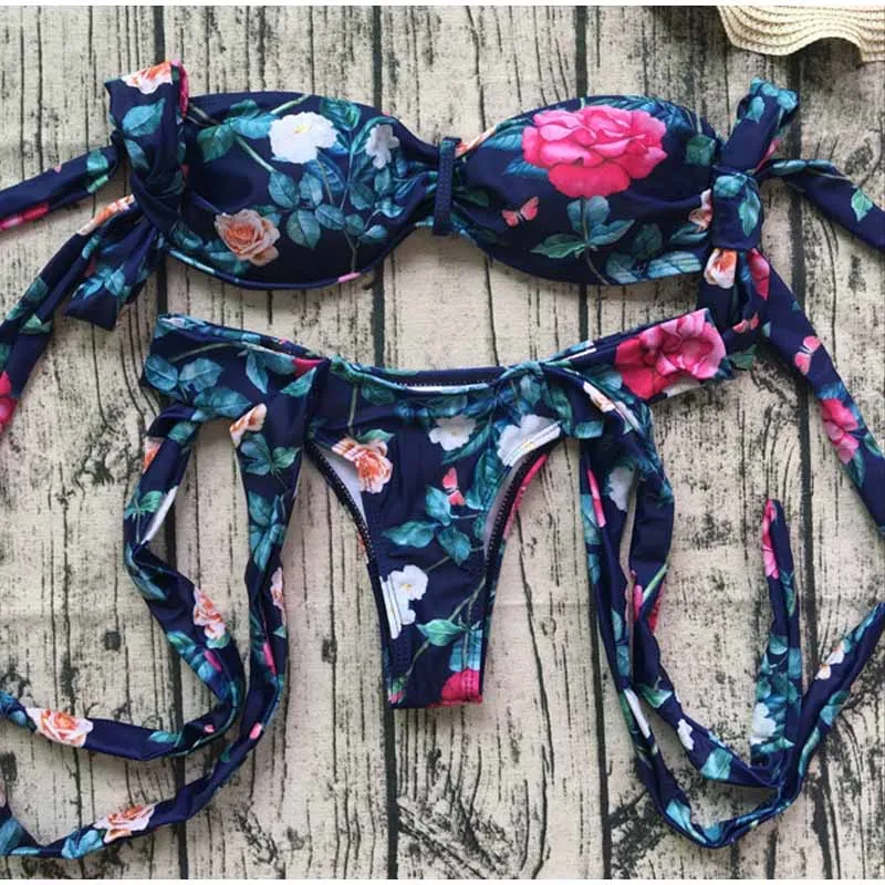 FS 18 стиль крючком узкий бюстгальтер без бретелек бикини купальный костюм женский