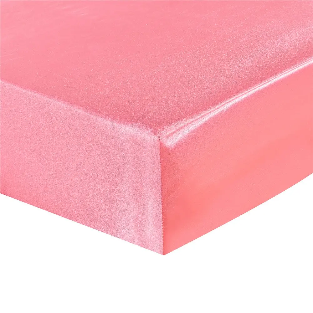 

WINLIFE Luxury Soft Satin Silky Fitted Sheet Ultra and Solid Color Fitted Sheet