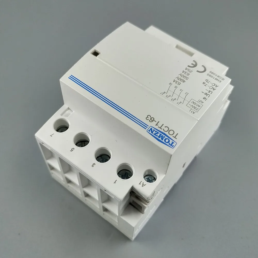 TOCT1 4P 63A 230V AC DC COIL 50/60HZ Din rail Household ac Modular contactor | Contactors