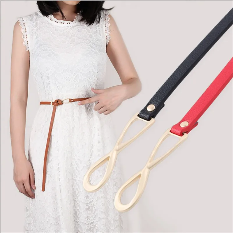 Women Ladies black Belt Stretchy Girls Waist Metal Buckle Fashion New Arrival thin strap | Аксессуары для одежды