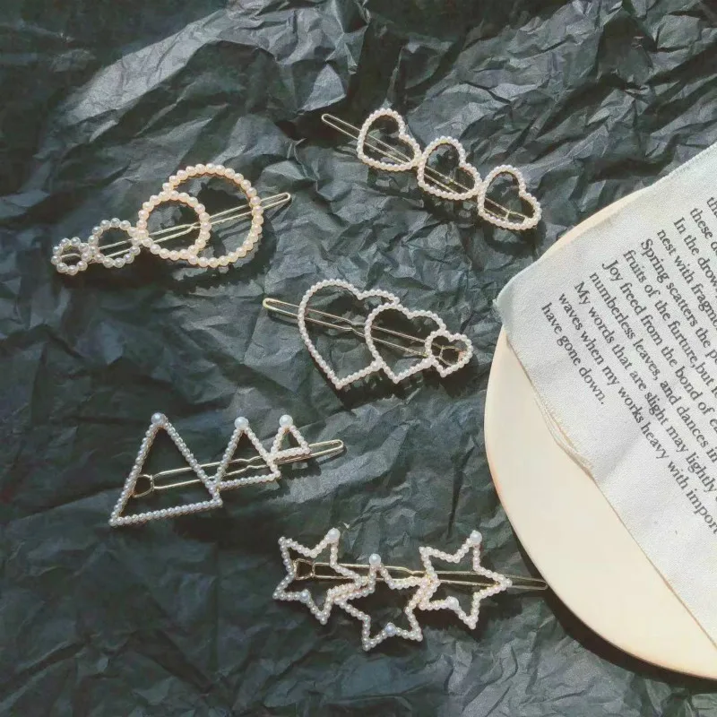 Корейские модные жемчужные сердечные пятиконечные звездочки с сердечком