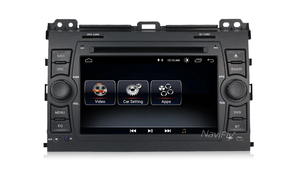 Navifly Android 8,1 четырехъядерный 2Din автомобильный DVD gps плеер для Toyota Prado 120 Land Cruiser 2002-2009 автомобильный навигационный радио FM BT