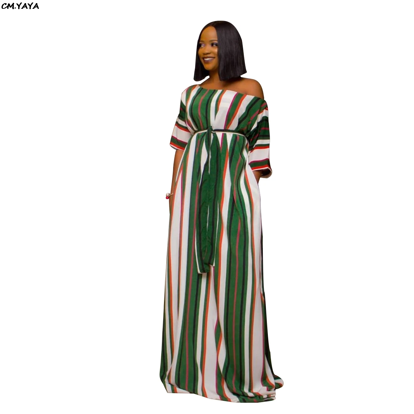 Женское пляжное богемные напольные Макси-платье с открытыми плечами и принтом в