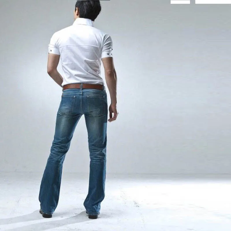 Весна 2020 новые мужские синие джинсы с микро рогом Modis Корейская версия облегающих