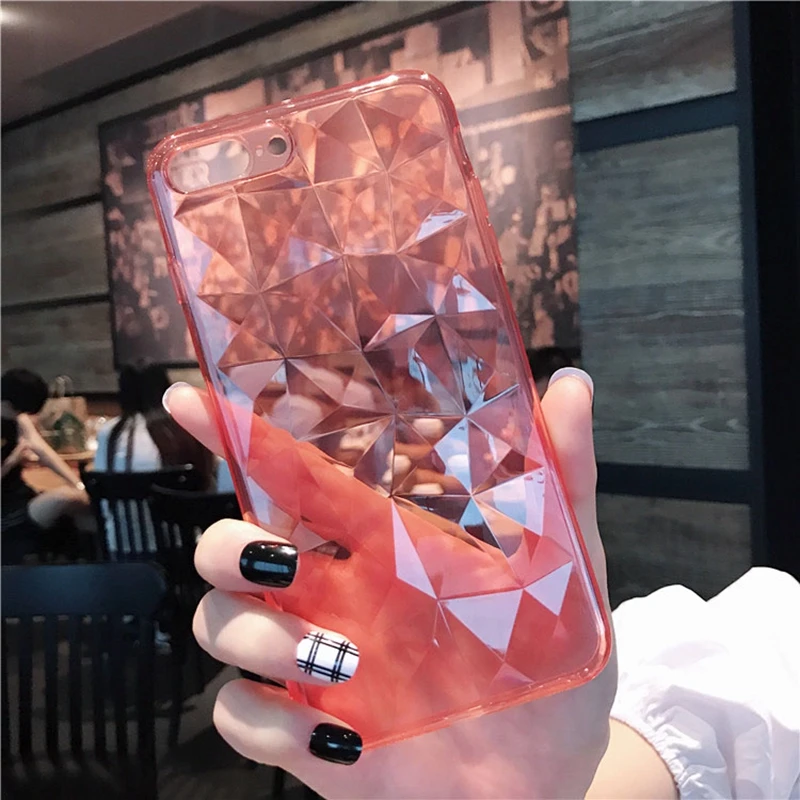 Мягкий Прозрачный 3D чехол с бриллиантами для iphone XS MAX XR X 10 5 SE S 6 7 6s 8 Plus Силиконовый