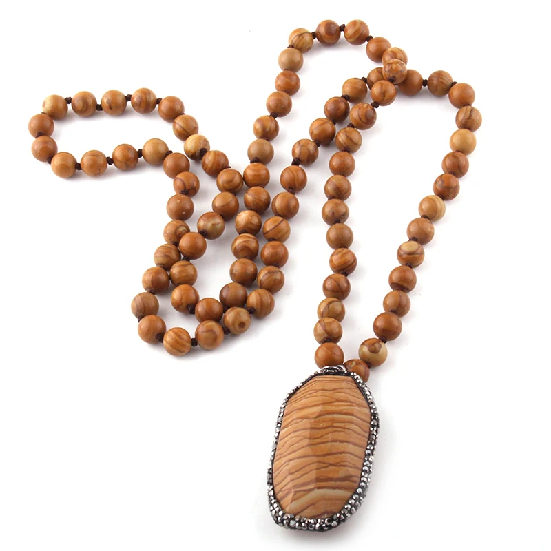 MOODPC модные богемные ювелирные изделия полудрагоценные камни длинное плетеное