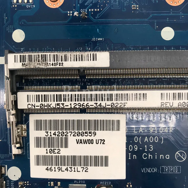 High quality For 3521 Laptop motherboard CN-0HKJ53 0HKJ53 HKJ53 VAW00 LA-9104P With SR0N9 I3-3217U CPU 100% full Tested | Компьютеры и