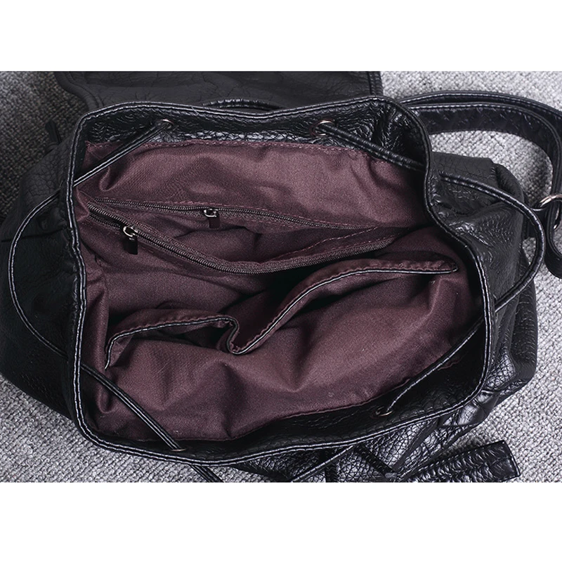 Дизайнерский рюкзак из промытой кожи женские ранцы высококачественной школьный