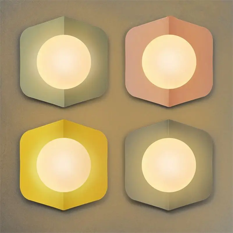 Nordic цветная настенная лампа Гостиная для балкона настенное бра коридора