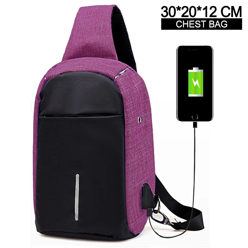iPad bag-purple Рюкзак для ноутбука с Usb зарядкой, 15 дюймов, рюкзак для путешествий, многофункциональный, Противоугонный, водонепроницаемый, Mochila, школьная сумка для мужчин, рюкзак для ПК - Цвет: iPad bag-purple