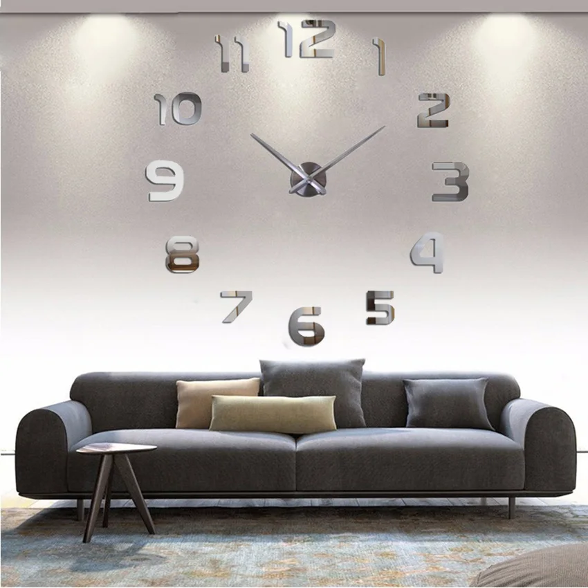 Новые модные 3D настенные часы большого размера современные украшения Horloge DIY