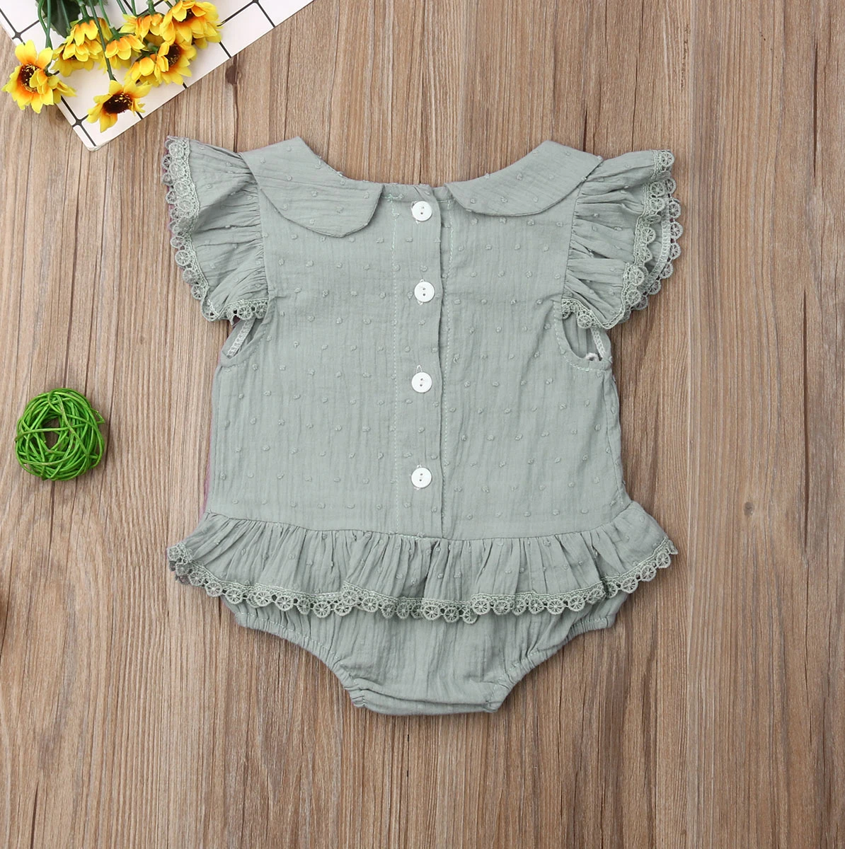 Милый Летний кружевной комбинезон с цветочным рисунком для маленьких мальчиков