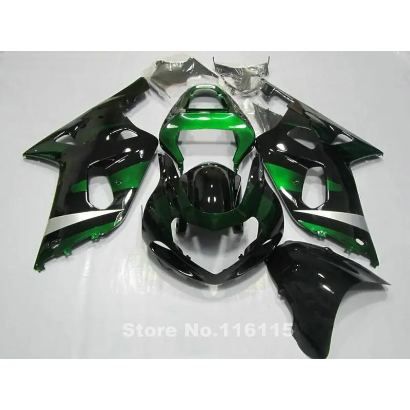 Обтекатель комплект для SUZUKI GSXR 600 750 K1 K2 2001 2002 2003 gsxr600 gsxr750 01 02 03 Зеленый Черный