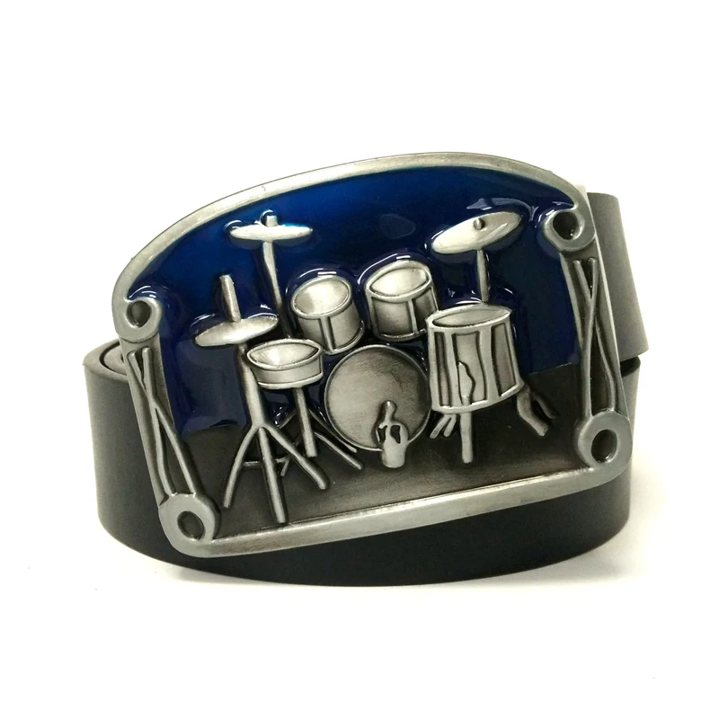 Модные ремни для мужчин с музыкальной серией синие барабаны рок стиль