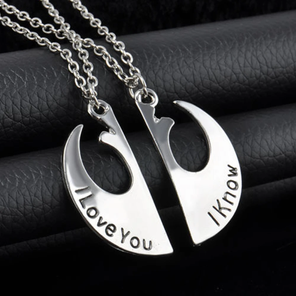 Модные Серебряные украшения &quotI Love You I Know&quot Пара Ожерелье s подарки Новые |