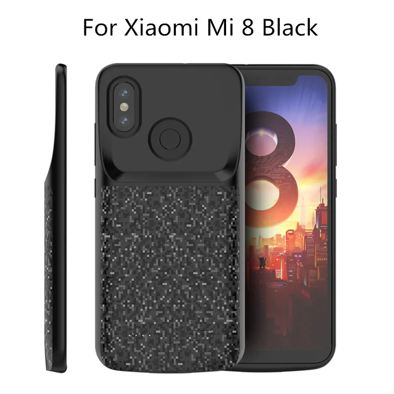 For Mi 8 Black Egeedigi для Xiaomi Mi 8 8 Se 8 Lite запасной внешний аккумулятор зарядный чехол для Xiaomi Mi 8/SE/Lite зарядное устройство Внешний чехол - Цвет: For Mi 8 Black