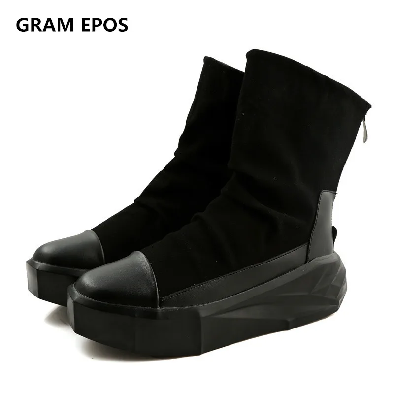 men High top Latest Version cool Mens Casual Shoes male motorcycle boots hip hop designer brand height increase owens botas | Обувь