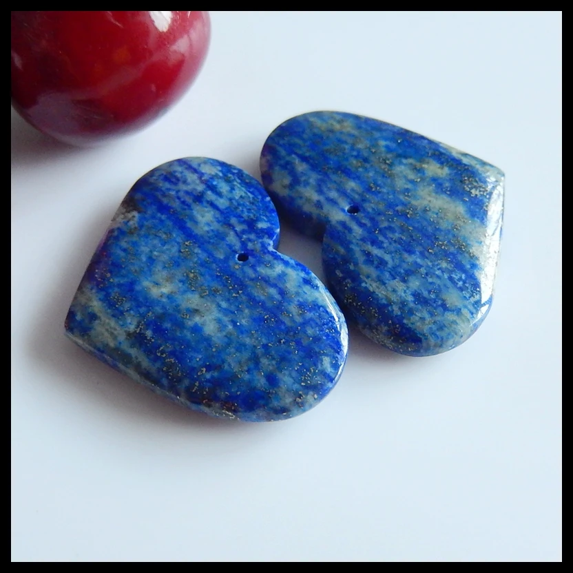 

Natural Jewelry Lapis Lazuli Heart shape fashion Earring Beads,31x23x4mm,11.9g