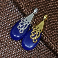 high grade drop waterdrop drop pendant blue chalcedony jades stone 1022mm women fashion accessories jewelry making b1863