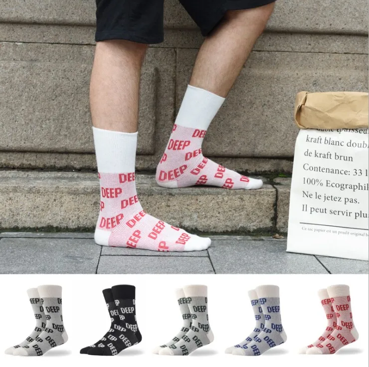 fashion Harajuku men socks cotton color letter autumn casual Breathable long happy sport women calcetines sokken | Мужская одежда