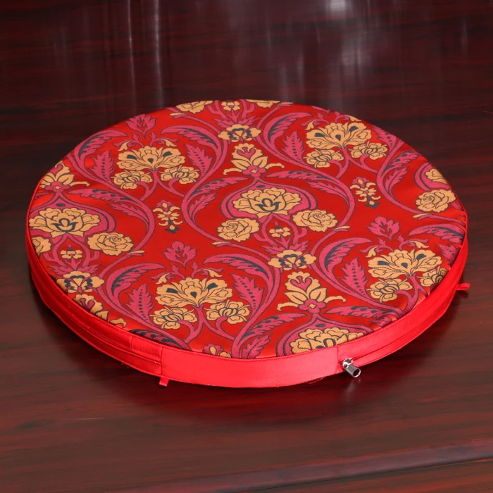 Luxury Floral Thick Seat Cushion Round Sofa Mat High End Chinese Mulberry Silk Chair Cushions Home Decor Seat Pad