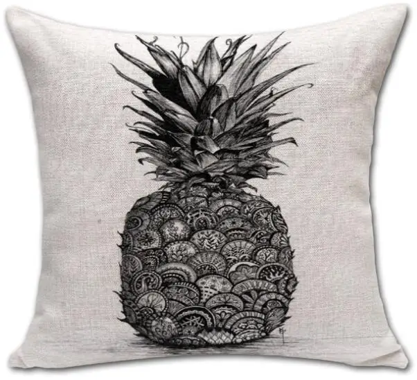 Cushion Cover Ananas Pineapple Printed Linen Pillow Case Home Decoration Car Sofa Decorative Pillowcase almofadas | Дом и сад
