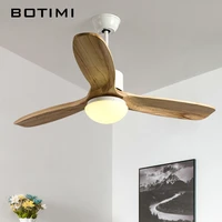 botimi ceiling fan with 3 wood blades for living room ventilador de techo 48 inch modern indoor mute motor cooling fans lamp
