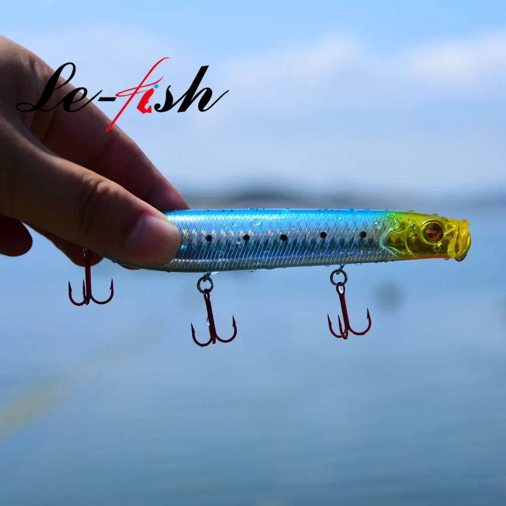 Le-Fish, 7 шт., 130 мм, 24 г, Поппер для воды, искусственный Поппер, Pesca, профессиональный плавающий карандаш, поверхность с зигзагом
