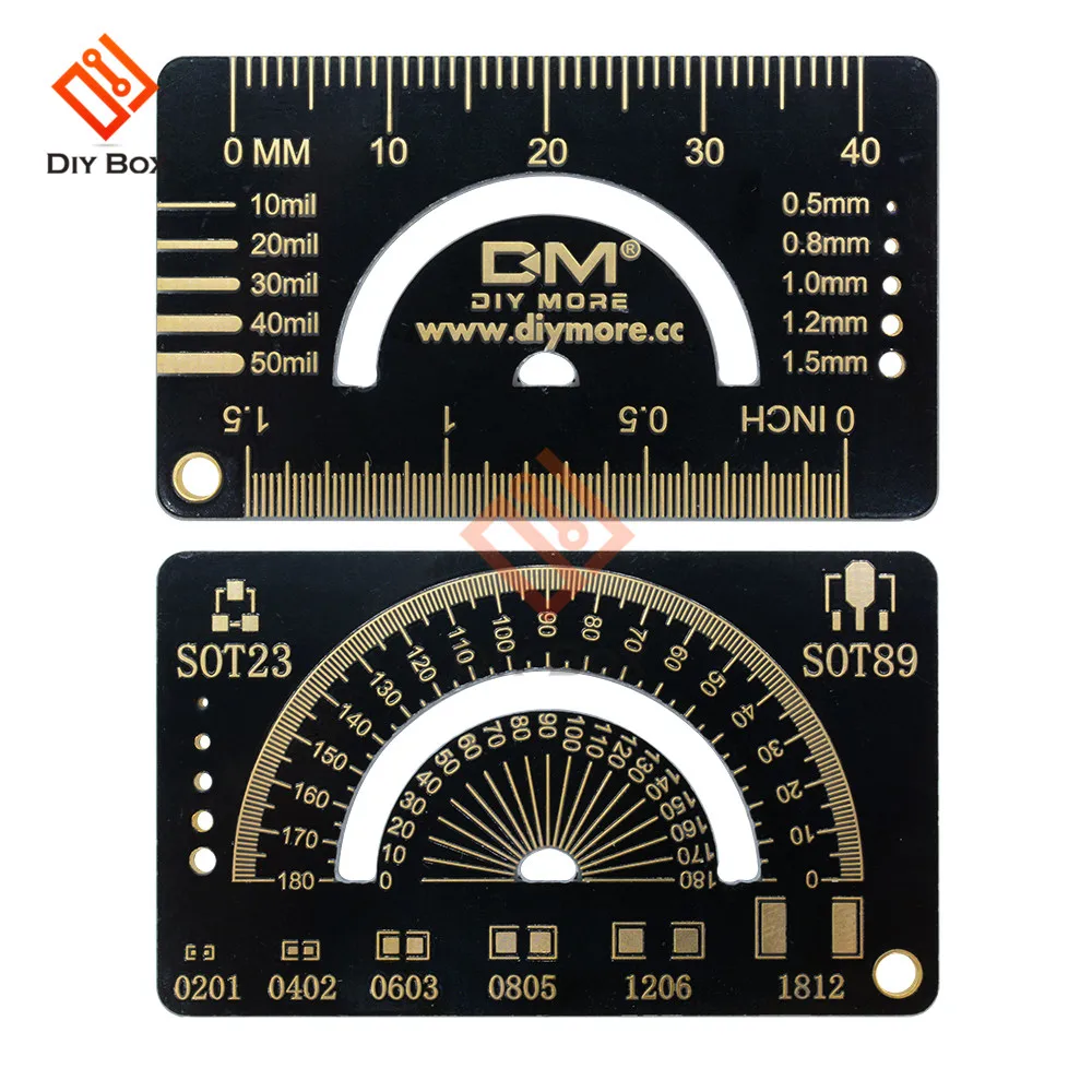 4 см PCB линейка, измерительный инструмент Многофункциональный резистор микросхема конденсатора IC SMD посылка блоки для электронных инженеров с цепочкой для ключей