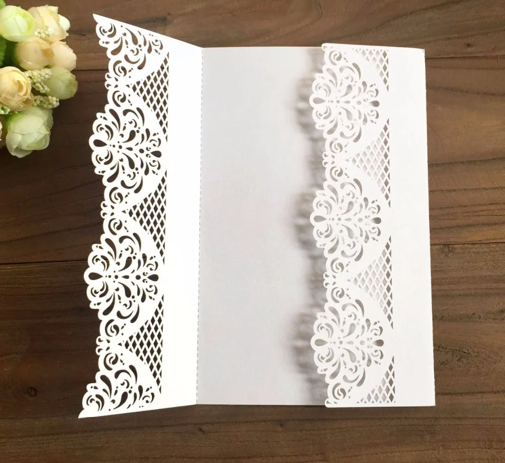 3D лазерная резка DIY Пригласительные открытки деревенские свадебные приглашения