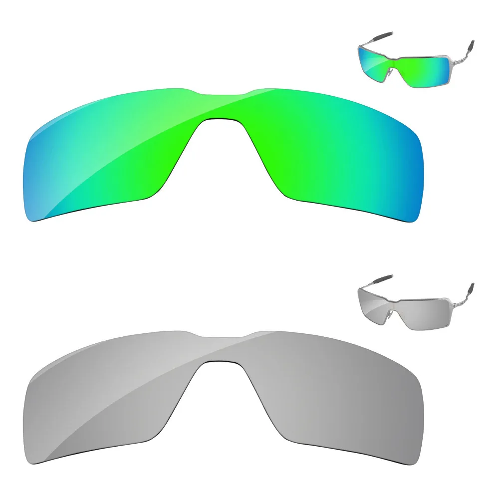 

Хромированные серебристые и зеленые 2 пары зеркальные поляризованные Сменные линзы для пробации солнцезащитные очки оправа 100% UVA & UVB защита