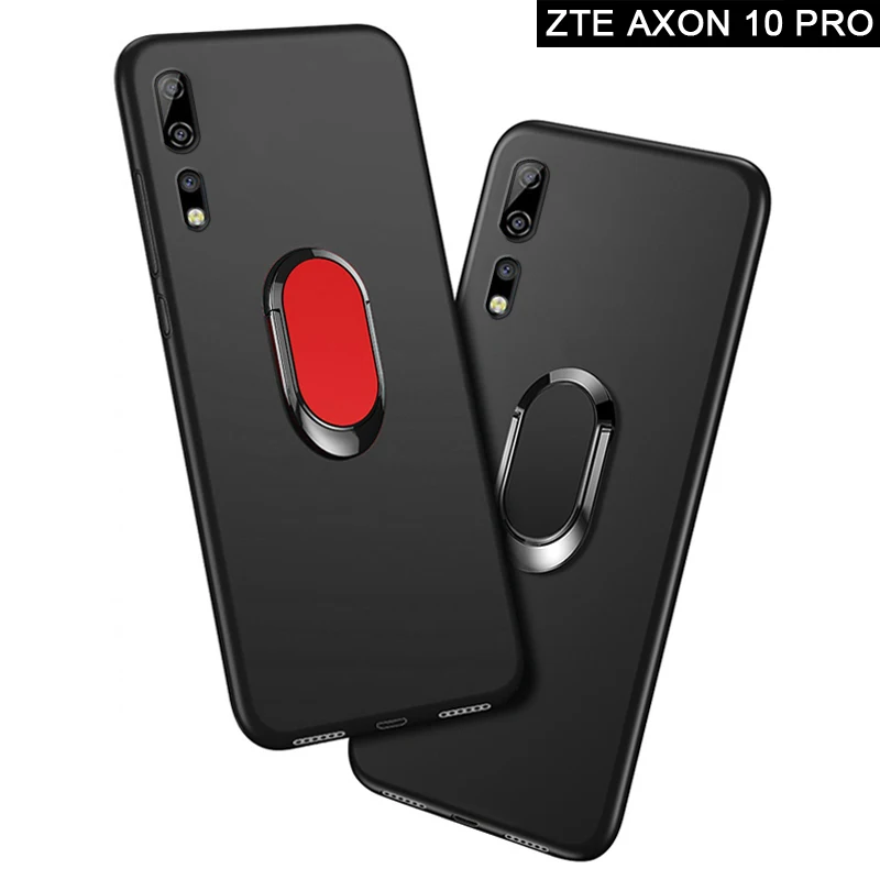 Чехол для zte Axon 10 Pro A2020 Pro, 6,47 дюймов, мягкий черный силиконовый магнитный автомобильный держатель, кольцевой чехол для zte Axon 10 Pro A2020PRO, чехол s